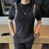 T2406-P48印花小中领短袖打底衫男士夏季新款半袖打底衫，男装T恤，电商B333