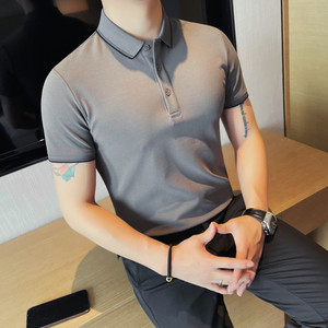 PL3609-P48 男士夏季新款休闲短袖polo衫时尚百搭修身翻领T恤图片
