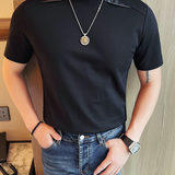 7511-P48半袖T恤男士夏季新款修身个性拼接短袖圆领体恤，男装T恤，电商B333