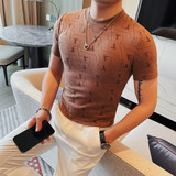 T2413-特P40小中领短袖体恤男士印花修身半袖T恤，男装T恤，电商B333