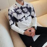 9212-P78定位印衬衣男士秋冬新款长袖印花时尚潮流衬衣，男装衬衫，电商B333