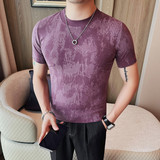 2503-P4868扎染短袖T恤男夏季新款修身圆领绿色体恤，男装T恤，电商B333