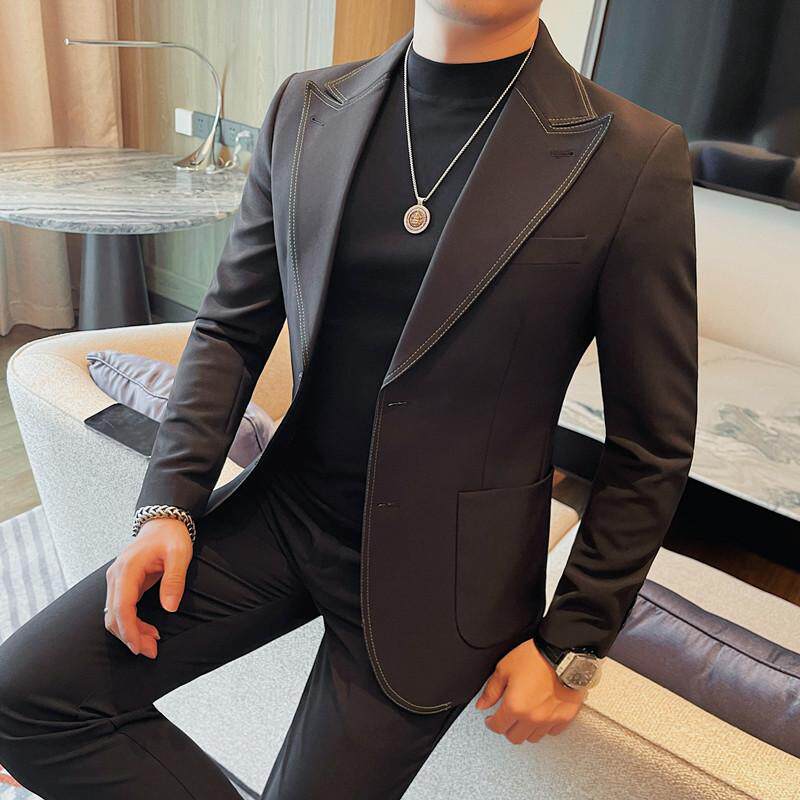 XF1066-P155两粒单排扣西装外套男士秋冬新款纯色西服高级感单西,男装西服套装,电商B333