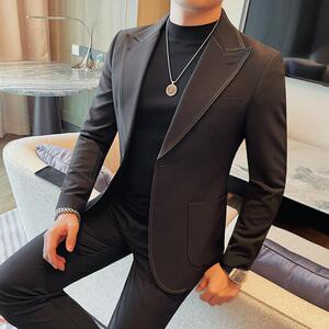 XF1066-P155两粒单排扣西装外套男士秋冬新款纯色西服高级感单西