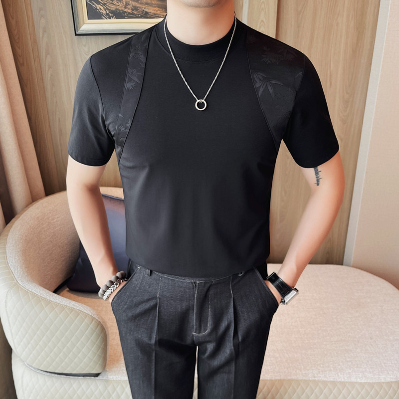 7881-P58小中领短袖体恤男士夏季新款纯色百搭休闲半袖T恤,男装T恤,电商B333