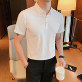 PL8068-P55男士短袖polo衫夏季修身潮流休闲半袖翻领冰丝无痕t恤，男装T恤，电商B333