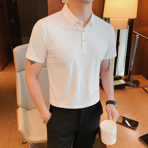 PL8068-P55 男士短袖polo衫夏季修身潮流休闲半袖翻领冰丝无痕t恤图片