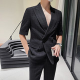 B333-TZ6101-P310男士西服两件套九分裤修身休闲七分袖小西装，男装西服，电商B333