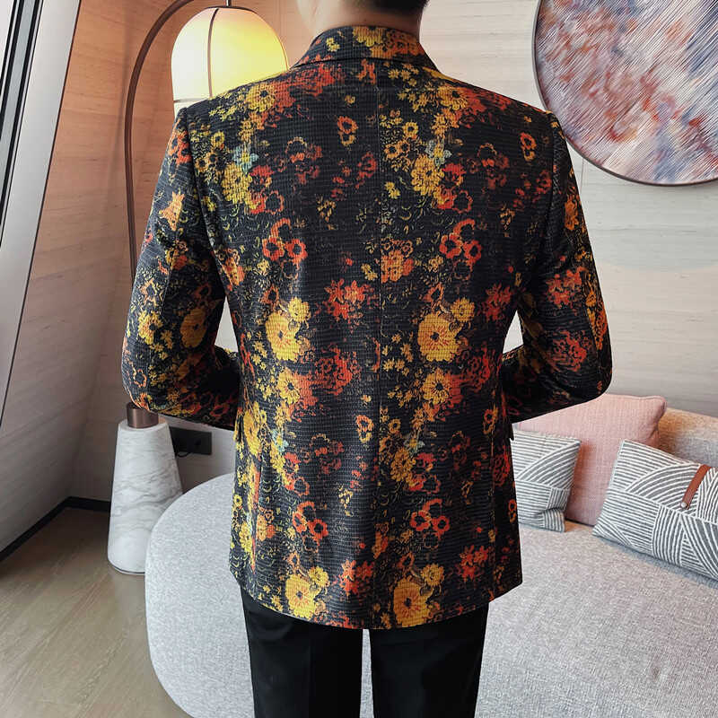 X1061-P148西装外套男士2025新款春秋小碎花韩版修身免烫小西服男,男装西服套装,电商B333