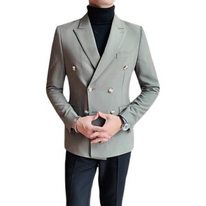 老款继续做AK76-P155双排扣纯色西装男士商务休闲单西外套西服图片