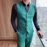 MJ3082-P58男士马甲套装秋季英伦风发型师潮牌修身条纹西服马夹，男装西服，电商B333