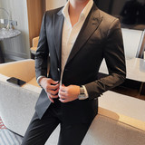 XF1052-P155西装外套男士单排两粒扣西服纯色商务休闲百搭西装，男装西服套装，电商B333