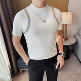 T2406-P48印花小中领短袖打底衫男士夏季新款半袖打底衫，男装T恤，电商B333