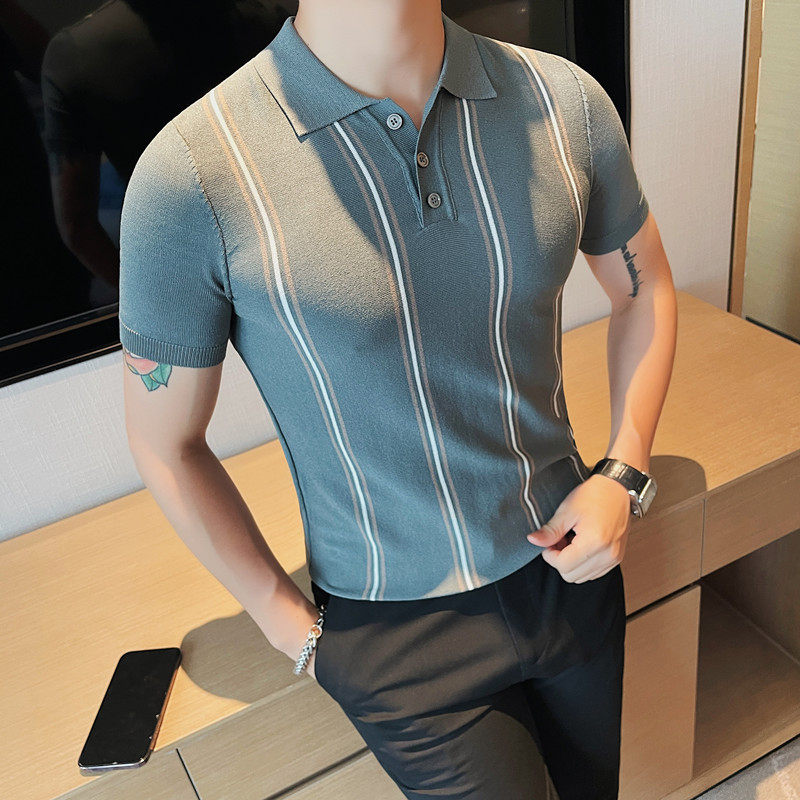 PT43-P58短袖polo衫男士夏季针织冰丝修身翻领半袖t恤，男装T恤，电商B333