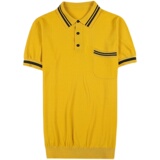 A012-P58短袖polo衫男士夏季修身针织衫休闲翻领纯色T恤绿色，男装T恤，电商B333