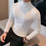 老款继续做DD03-特P40秋季中领男士打底衫撒粉半高领长袖体恤，男装T恤，电商B333