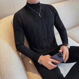 HM023-P68半高领针织衫男士秋冬新款中领线衫毛衣打底衫，男装T恤，电商B333