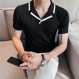 A011-P58短袖POLO衫男士夏季修身英伦休闲百搭半袖T恤白色，男装T恤，电商B333