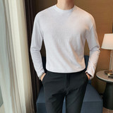 T88-P38夏季男生轻薄透气T恤纯色休闲轻熟圆领长袖防晒T恤汗衫，男装防晒衣，电商B333