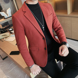 X20221-P155单排扣呢子西装男士纯色西服外套韩版修身休闲单西，男装西服套装，电商B333