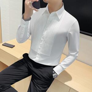 7181-P73 长袖衬衫男士秋冬新款纯色百搭休闲衬衣图片