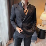 老款继续做XZ6091-P208西装外套男士西服礼服休闲修身双排扣西装，男装西服套装，电商B333