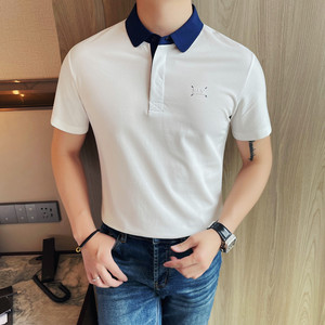 6065-P46 短袖Polo衫男士夏季新款简约刺绣高端体恤图片