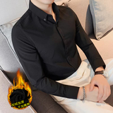 JR8668-P68青年商务免烫长袖衬衫休闲纯色百搭衬衣男加绒，男装衬衫，电商B333