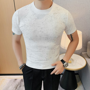 T2502-P45 短袖圆领体恤男士夏季新款修身半袖T恤打底衫图片