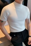 老款继续做3302-P48男士半高领T恤中领短袖针织毛衣打底衫，男装T恤，电商B333