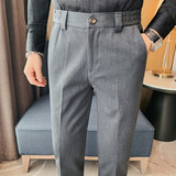 XK503-P88秋冬新款西裤长裤修身休闲裤百搭黑色裤子腰部有松紧，男装西裤，电商B333