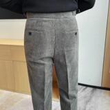 KZ8128-P128灯芯绒长裤男士秋冬新款条纹卷边西裤，男装西裤，电商B333