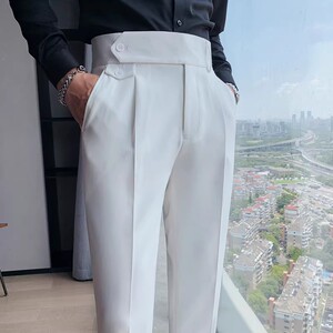 老款继续做XK03-P78男士英伦商务休闲修身纯色西裤 百搭直筒裤子图片
