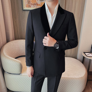 XF6122-P215 男士修身西装潮流休闲单西外套 双排扣西服图片