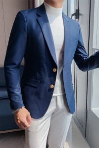 XF1801-P155男士百搭修身单西服 英伦休闲纯色帅气西装外套上衣图片