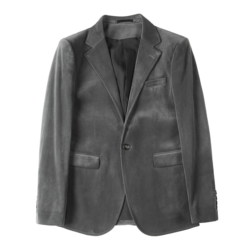23569-P160西装外套男士一粒单排扣西服平绒休闲纯色单西后中叉,男装西服套装,电商B333