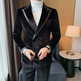 X6080-P235西装外套男士冬季厚款西服纯色双排扣西装平绒西装，男装西服套装，电商B333