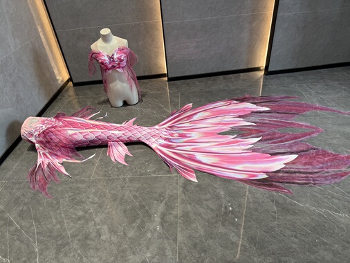 芸儿yuner粉色锦鲤美人鱼大鱼尾海洋馆拍摄表演服泳衣g46