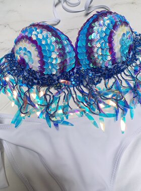 亮片自由潜海洋馆电音节bra胸衣