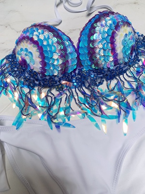 亮片自由潜海洋馆电音节bra胸衣
