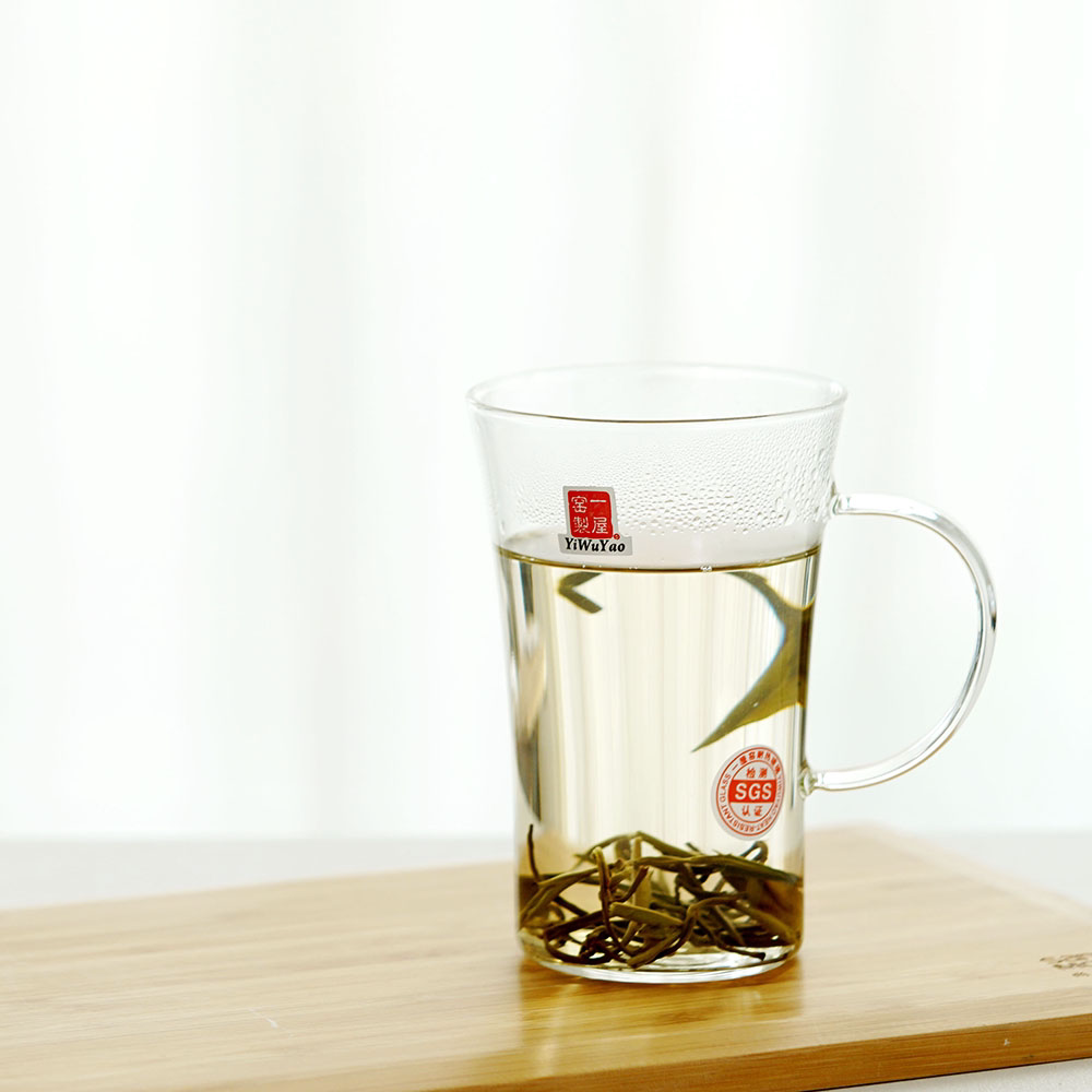 一屋窑正品绿茶杯高硼硅耐热玻璃250毫升花茶红茶咖啡果汁冰热饮