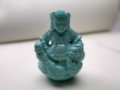 精品原矿高瓷绿松石立体圆雕黄财神挂件吊坠