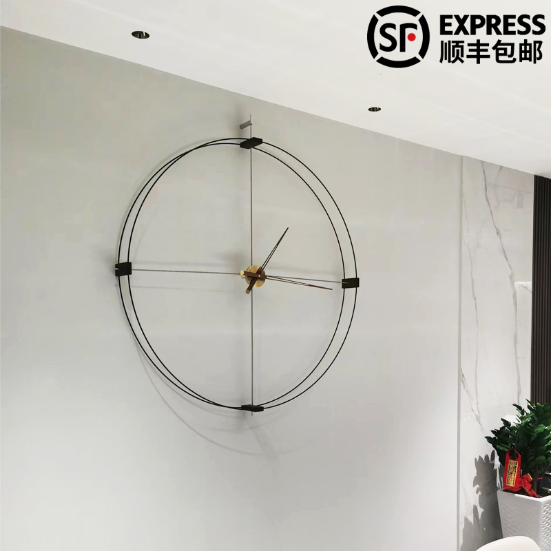 黄铜轻奢大气餐厅实木个性挂钟表