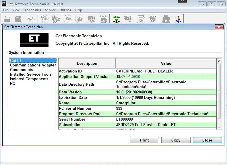 Caterpillar CAT ET 2021A  全面服务的代理商版本