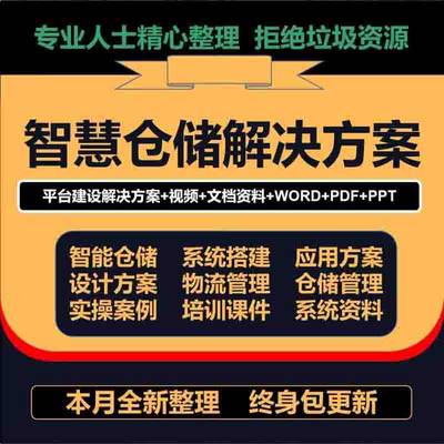 WMS智能仓库物流系统建设管理信息平台设计方案 智慧仓储解决方案