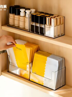 镜柜内面膜收纳盒抽屉分格分层护肤品口红化妆桌梳妆台透明置物架
