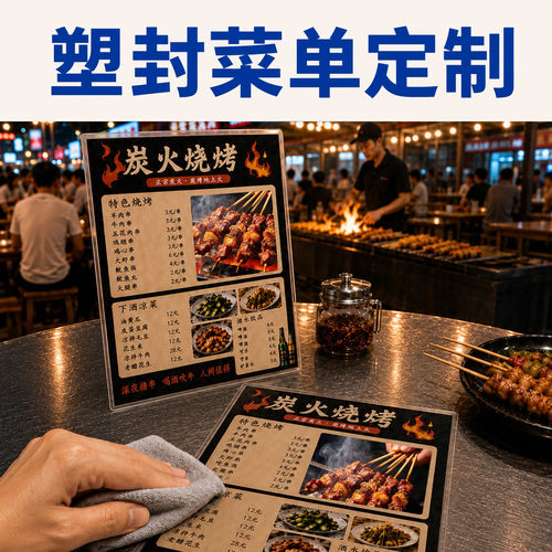 塑封菜单定制价格表点菜餐制作
