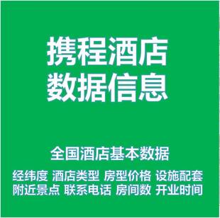 携程网酒店数据全国酒店信息开业时间房间数星级类型联系方式 星级