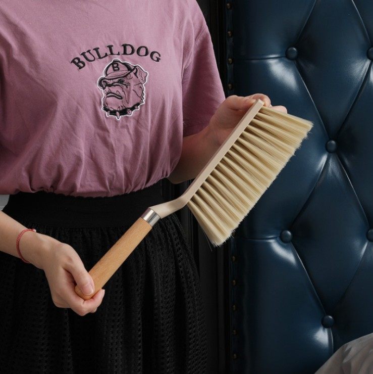 定制榉木长柄软毛刷卧室地毯沙发地板清洁刷家用大号床刷子除尘刷