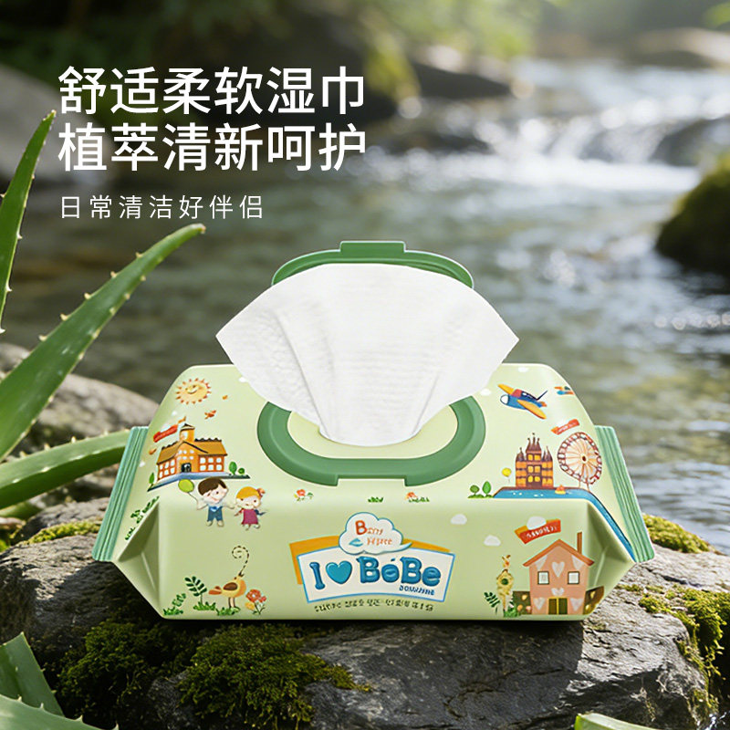 韩国进口彩果宝石舒适柔软湿巾温和清洁家庭适用湿纸巾